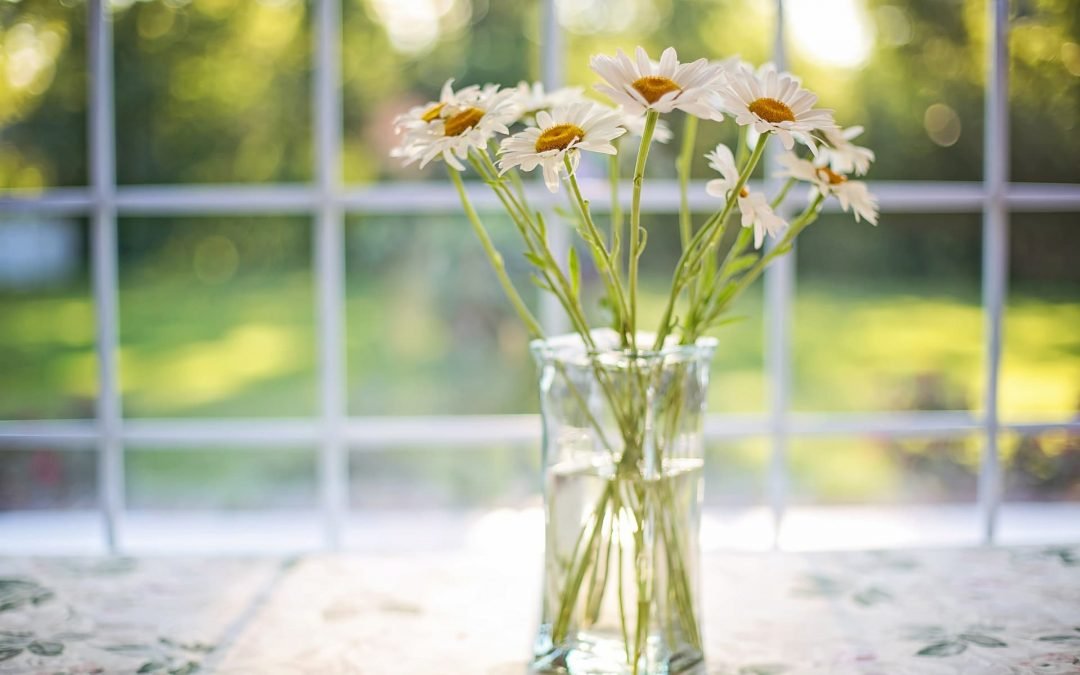 Interior decoration with flowers